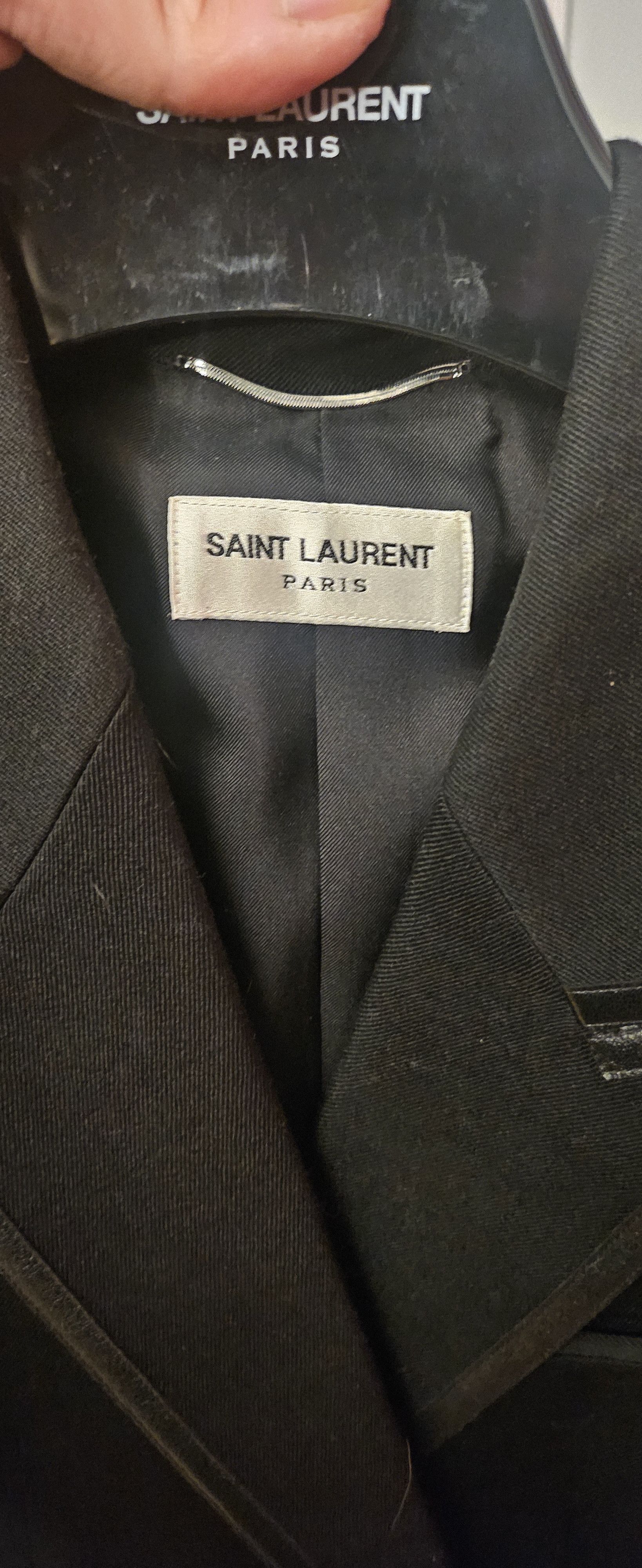 Saint Laurent Paris SLP Blazer with Leather Trim Size 50R - 2 Thumbnail