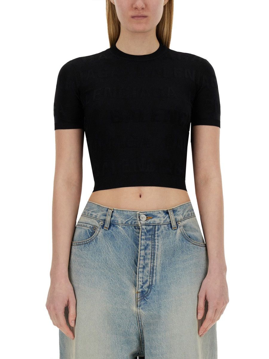 Balenciaga BALENCIAGA CROPPED SHIRT - BLACK Size S / US 4 / IT 40 - 1 Thumbnail