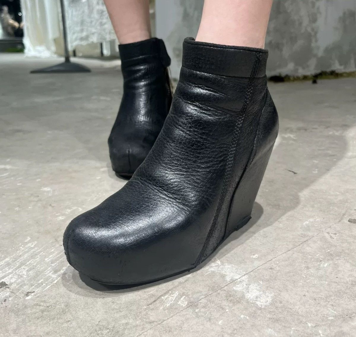 Rick Owens rick owens avant-garde leather wedge boots Size US 5 / IT 35 - 2 Thumbnail