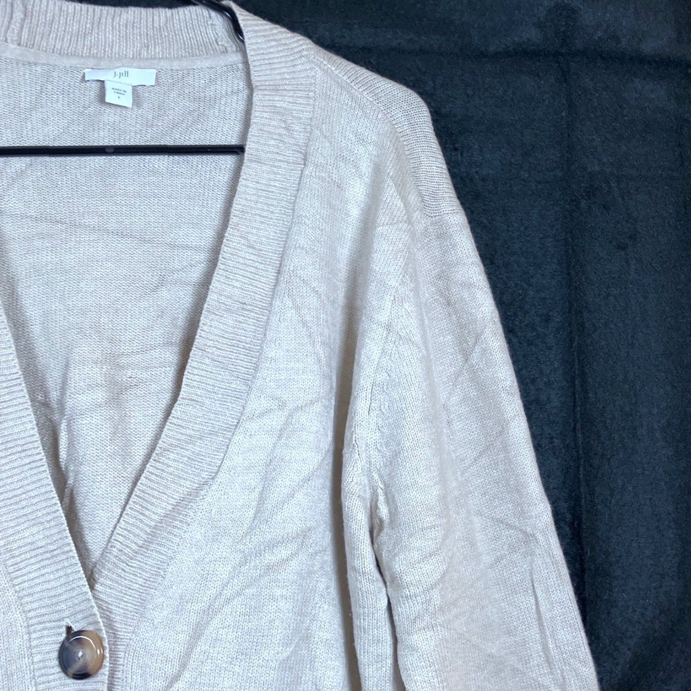 J. Jill J Jill Womens Cardigan Sweater Beige V-Neck Button Front Long Sleeve Large Size L Size L / US 10 / IT 46 - 5 Thumbnail