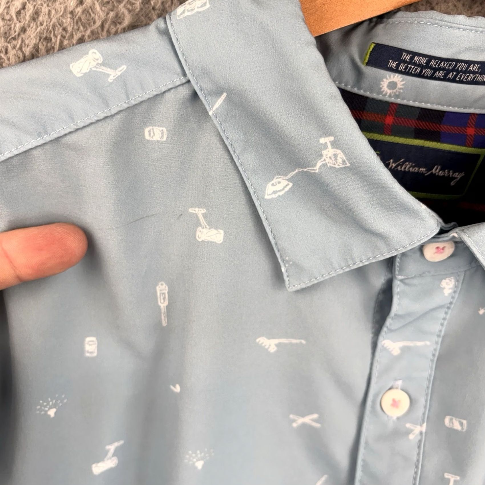 Vintage William Murray Shirt Men M Light Blue All Over Print Golf Button-Up Collared Short Sleeve Vintage No Size US M / EU 48-50 / 2 - 3 Thumbnail