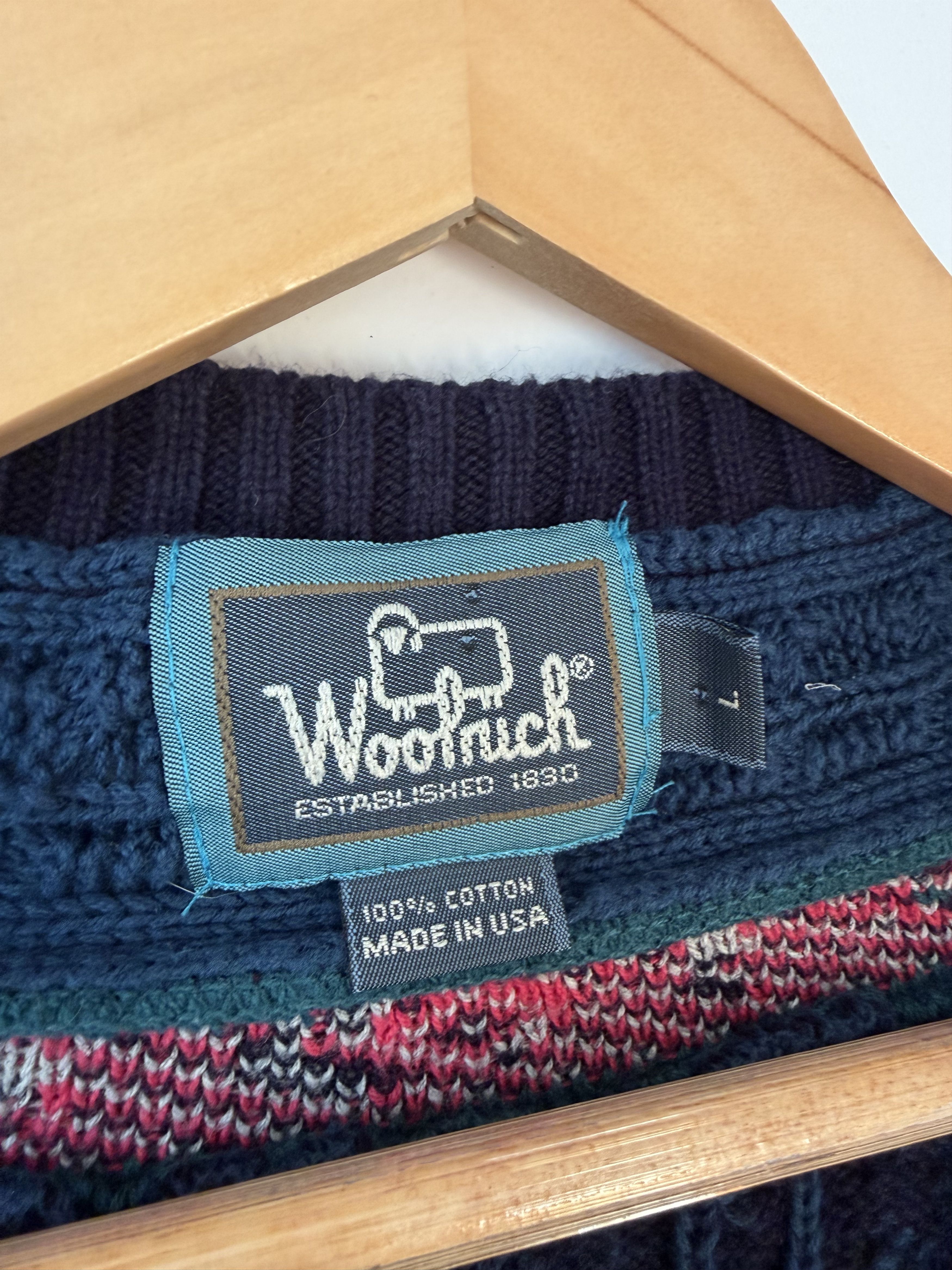 Woolrich Woolen Mills Woolrich Cable Knit Grandpa Sweater L USA Cotton V-Neck Size US L / EU 52-54 / 3 - 3 Thumbnail