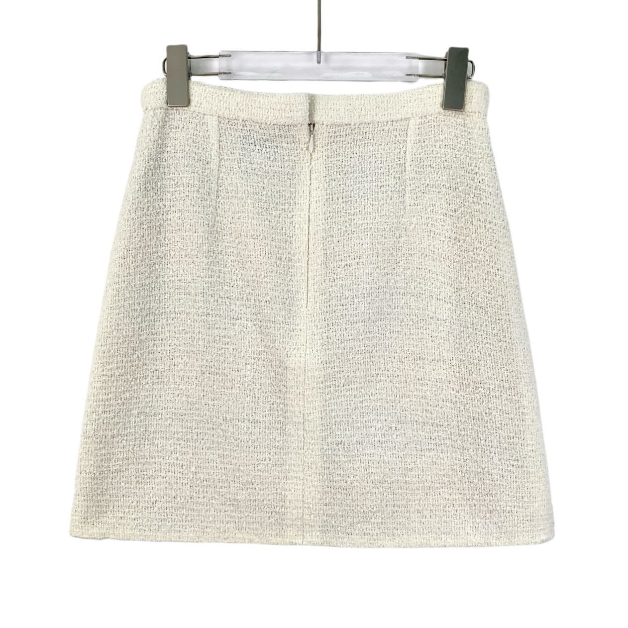 Chanel Chanel Beige Tweed A-Line Skirt With Front Pocket & Signatur Size 38" / US 16 / IT 52 - 8 Thumbnail