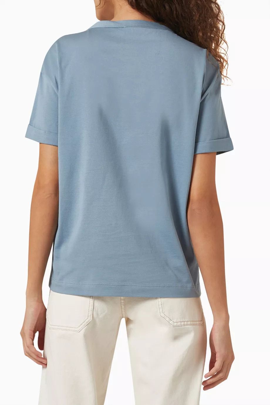 Brunello Cucinelli o1y0825 Crewneck T-Shirt in Slate Blue Size XL / US 12-14 / IT 48-50 - 3 Thumbnail