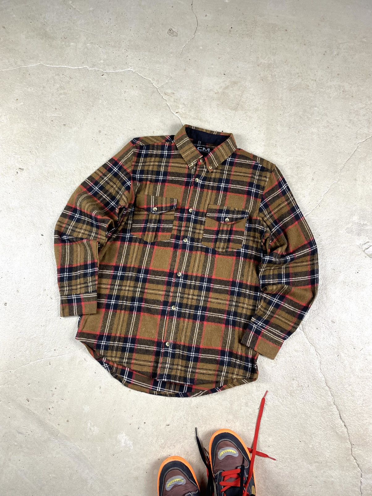 Flannel Brown Vintage Flannel Plaid Shirt Checkered Travis Scott Size US S / EU 44-46 / 1 - 2 Thumbnail