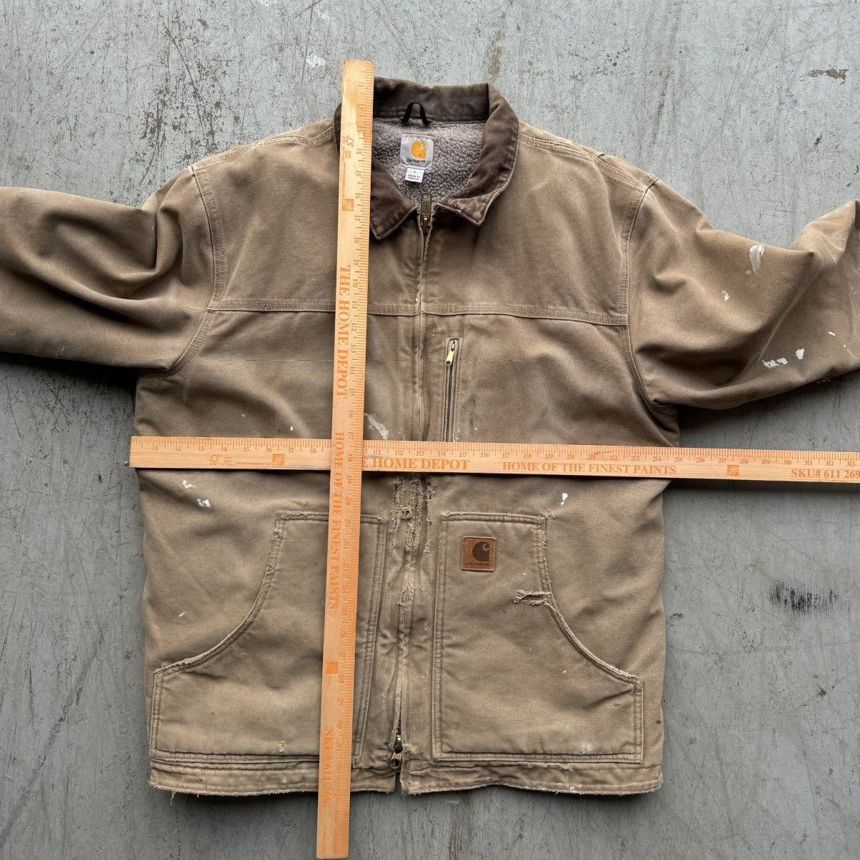 Carhartt × Vintage Carhartt Tan Distressed Faded Jacket Workwear Sz L Size US L / EU 52-54 / 3 - 6 Thumbnail