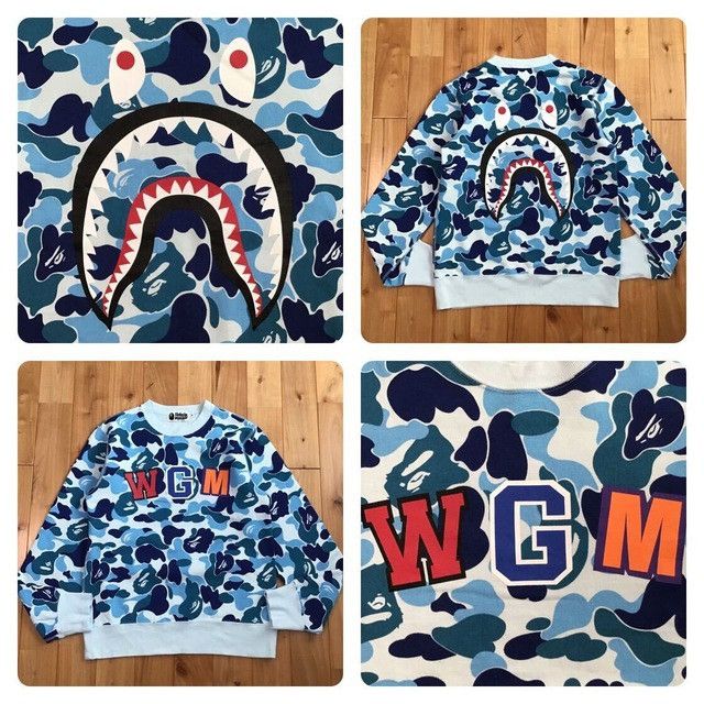 Bape BAPE Shark sweat shirt ABC camo Blue a bathing ape Size US S / EU 44-46 / 1 - 1 Thumbnail