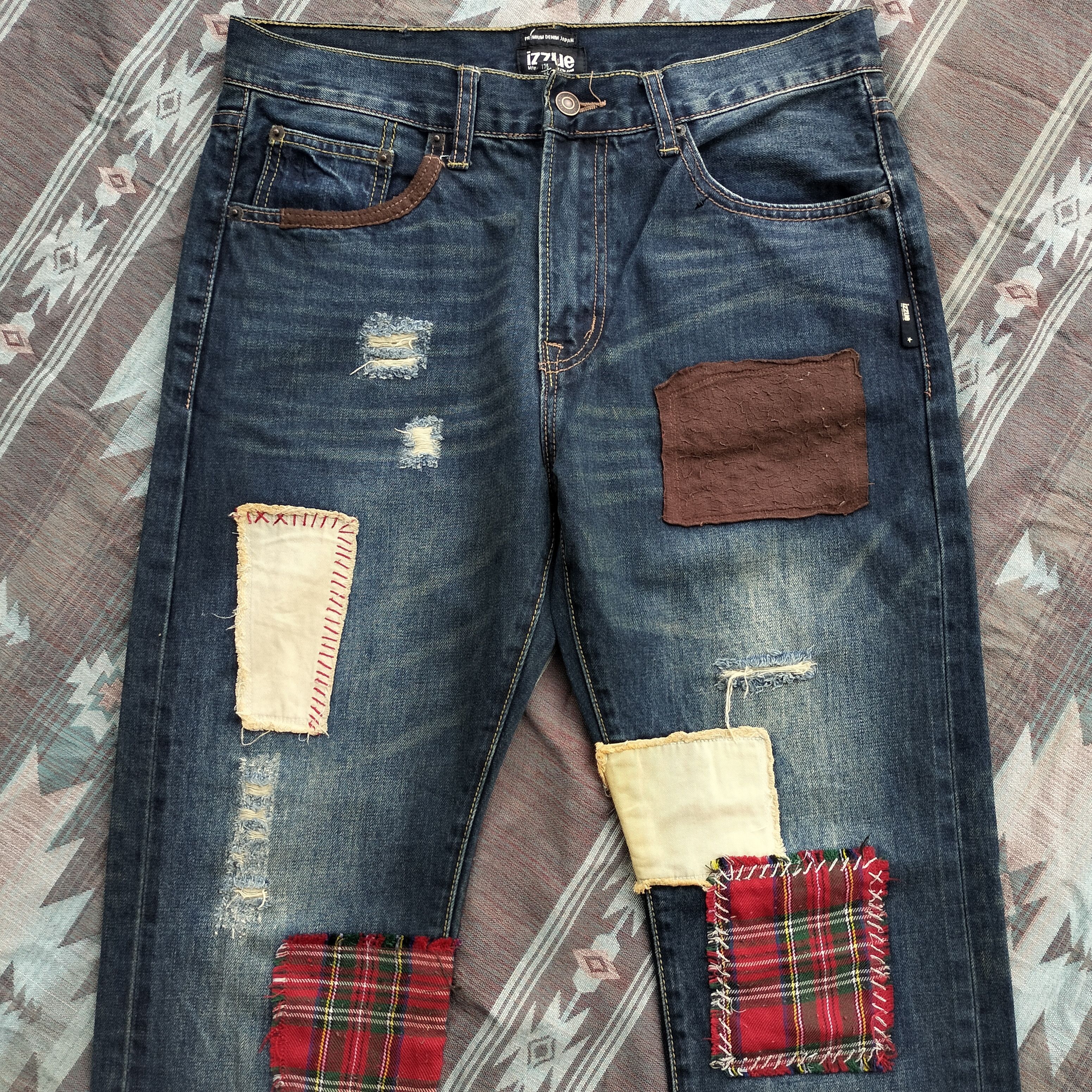 izzue Izzue patchwork premium denim japan Size US 33 - 3 Thumbnail