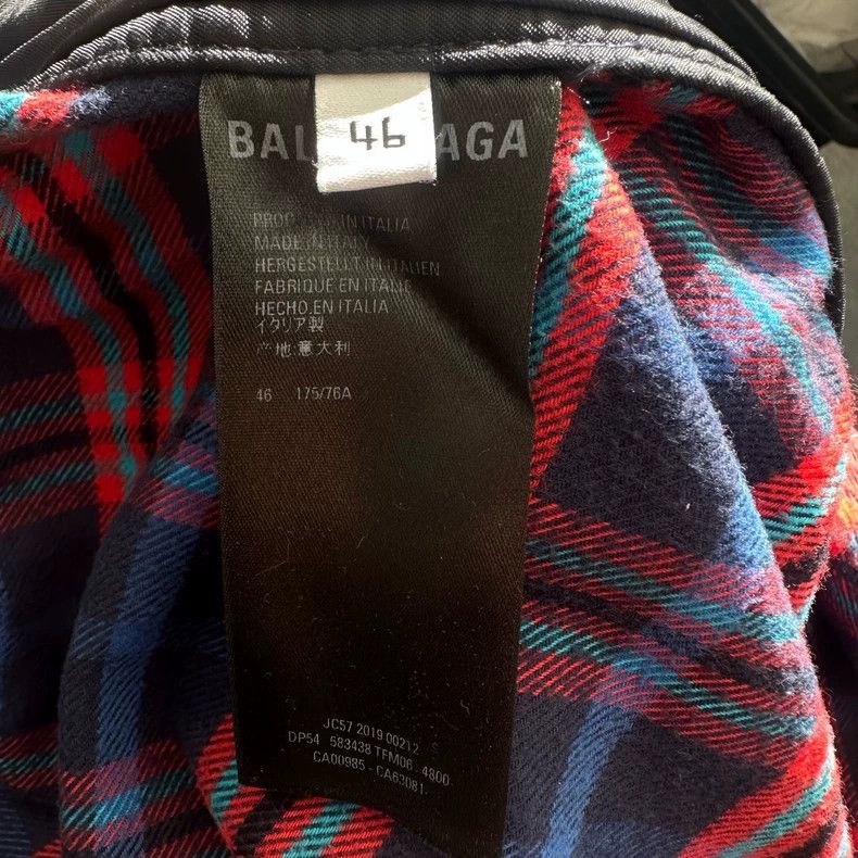 Balenciaga Balenciaga FW19 waist logo color-block plaid wide-leg trous Size US 30 / EU 46 - 6 Thumbnail