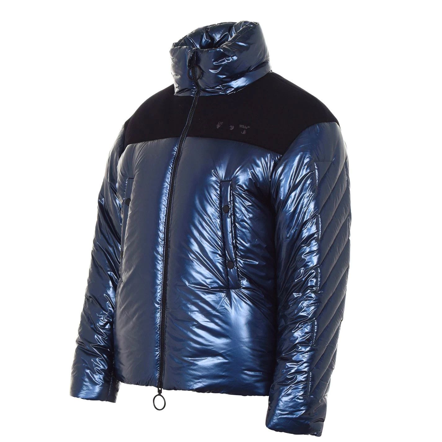 Off-White Off-White Shiny Down Jacket Navy Men's Size L Size US L / EU 52-54 / 3 - 3 Thumbnail