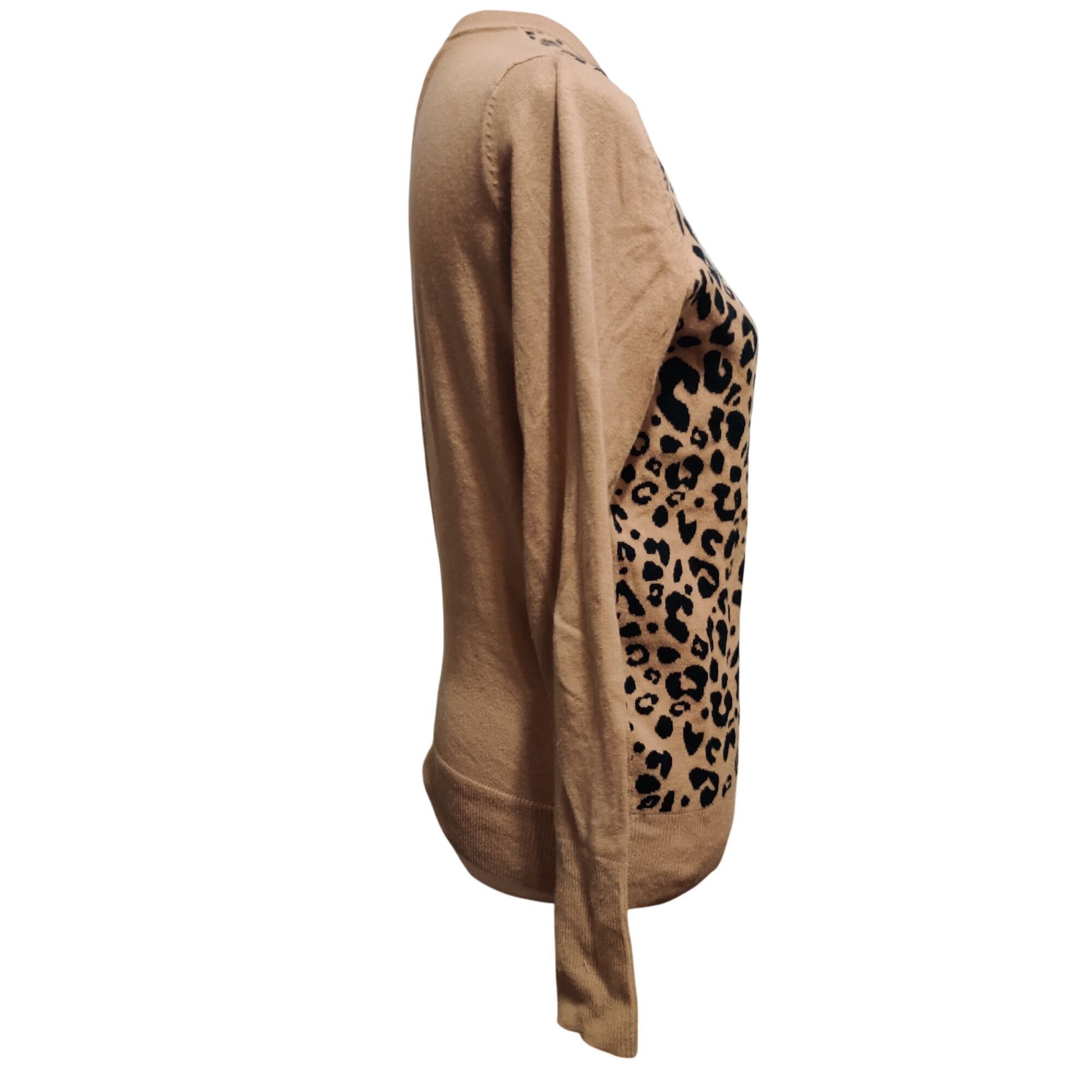 Merona Merona M Cardigan Tan Button Front Leopard Animal Print Swea Size M / US 6-8 / IT 42-44 - 4 Thumbnail