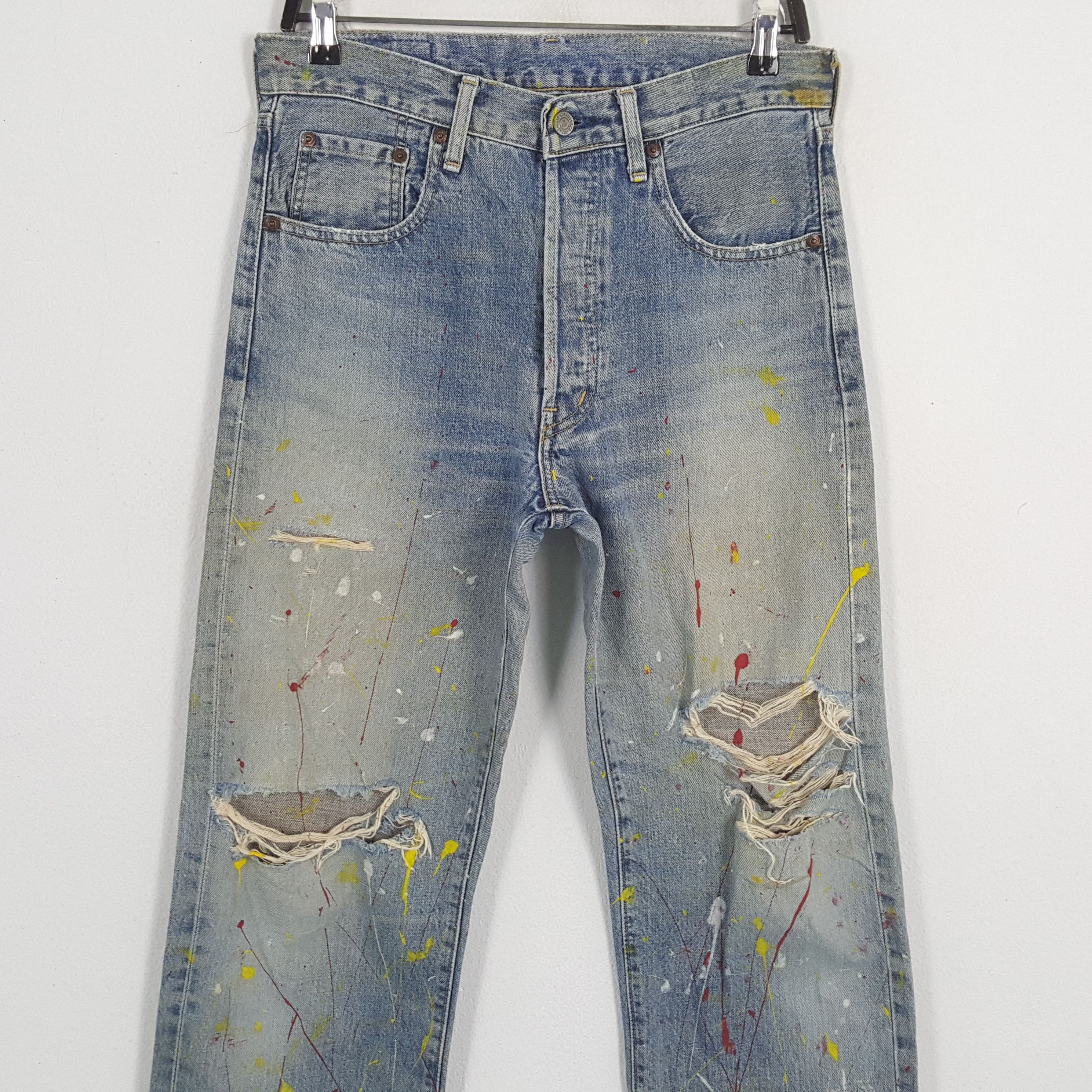 Levi's × Vintage LEVI'S Selvedge Streetwear Style Distressed Jeans Size US 31 - 2 Thumbnail