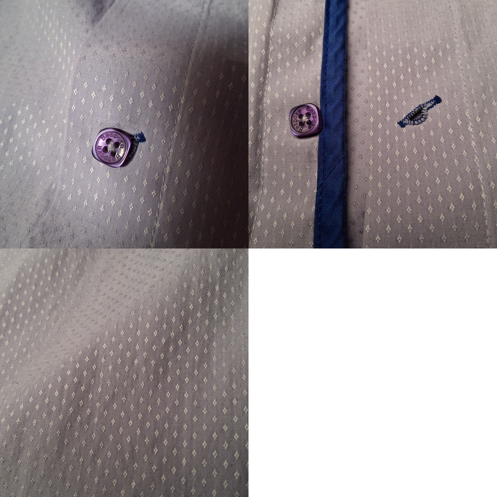 Vintage VINTAGE Beaspoke Dress Shirt Men 3XL Long Sleeve Lavender Purple Blue Paisley Flip Cuff Button Collar Spread Slim Big & Tall Mens Dress Shirt Size 48R - 10 Thumbnail