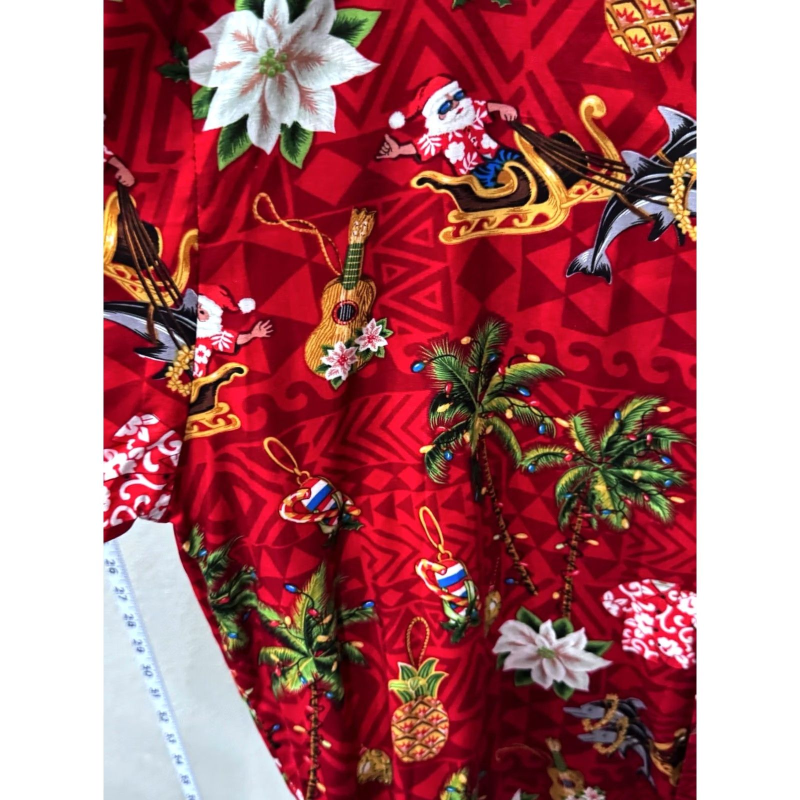 Vintage Bishop Street Hawaiian Santa Claus Christmas BUTTON UP SHIRT Large L Mens Size US L / EU 52-54 / 3 - 7 Thumbnail