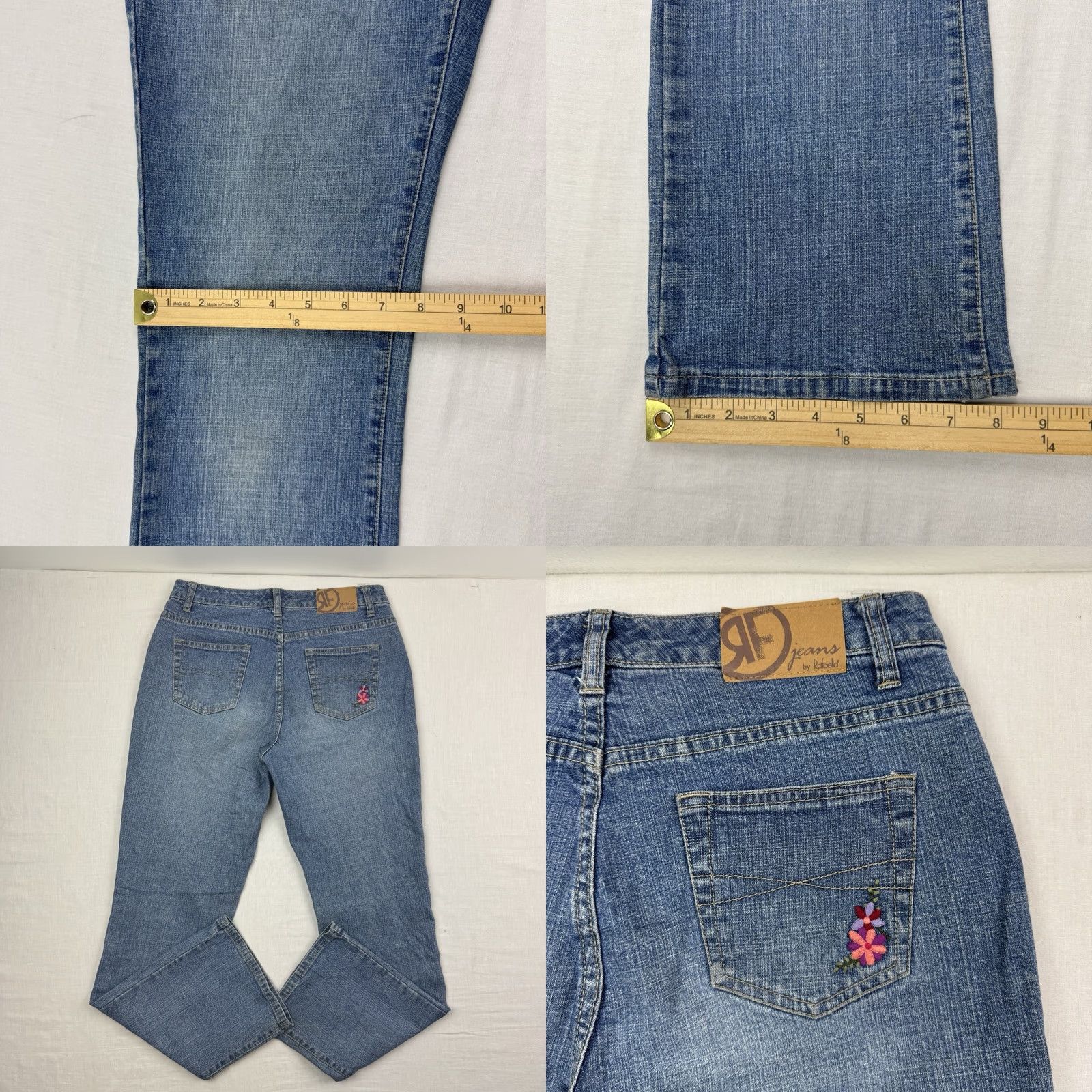 Vintage VINTAGE Rafaella Jeans Bootcut Womens 6P Hipster Flower 90s Y2K Nature Floral Blue Size 28" / US 6 / IT 42 - 9 Thumbnail