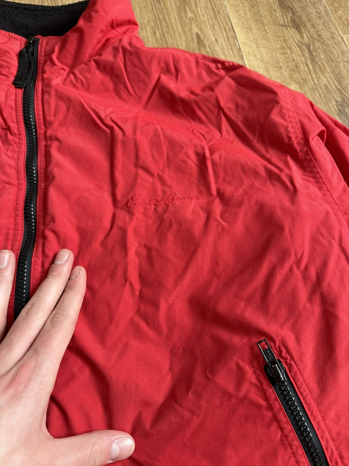 Eddie Bauer × Vintage Vintage Eddie Bauer Sherpa Lining Dirty Bomber Jacket Size US L / EU 52-54 / 3 - 2 Thumbnail