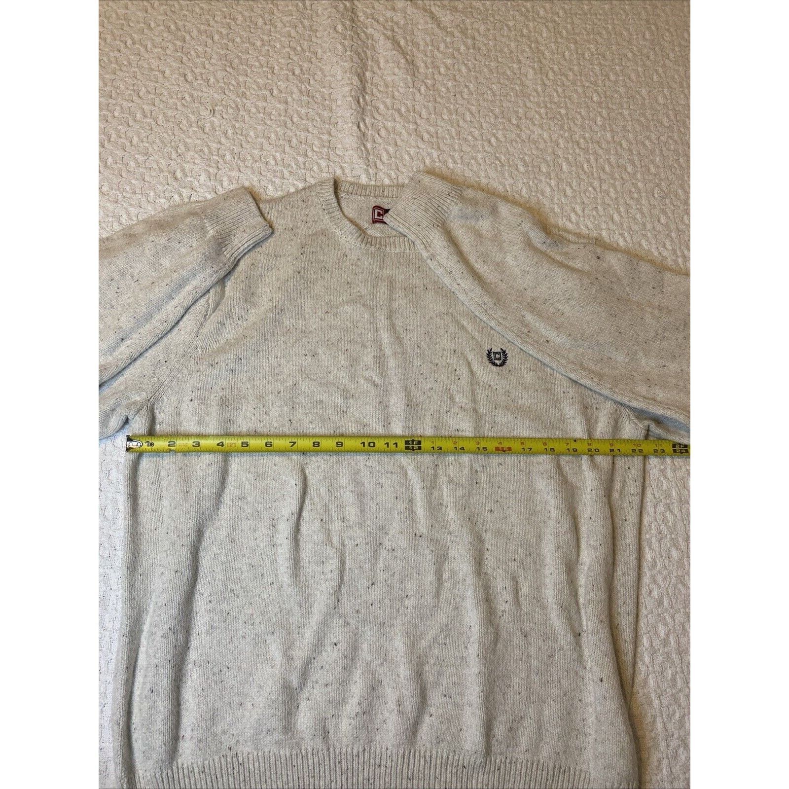 Chaps Mens Chaps Sz XL Oatmeal Hthr, Crewneck, Long Sleeve Sweater Size US XL / EU 56 / 4 - 4 Thumbnail