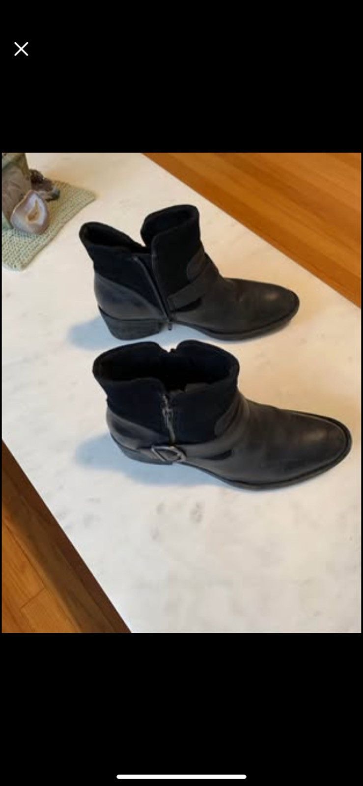 Born BORN KORITA WESTERN BOOTIE Ankle Booties BLACK Leather Suede Women 9.5 Boots. Paid $120 Size US 9.5 / IT 39.5 - 3 Thumbnail