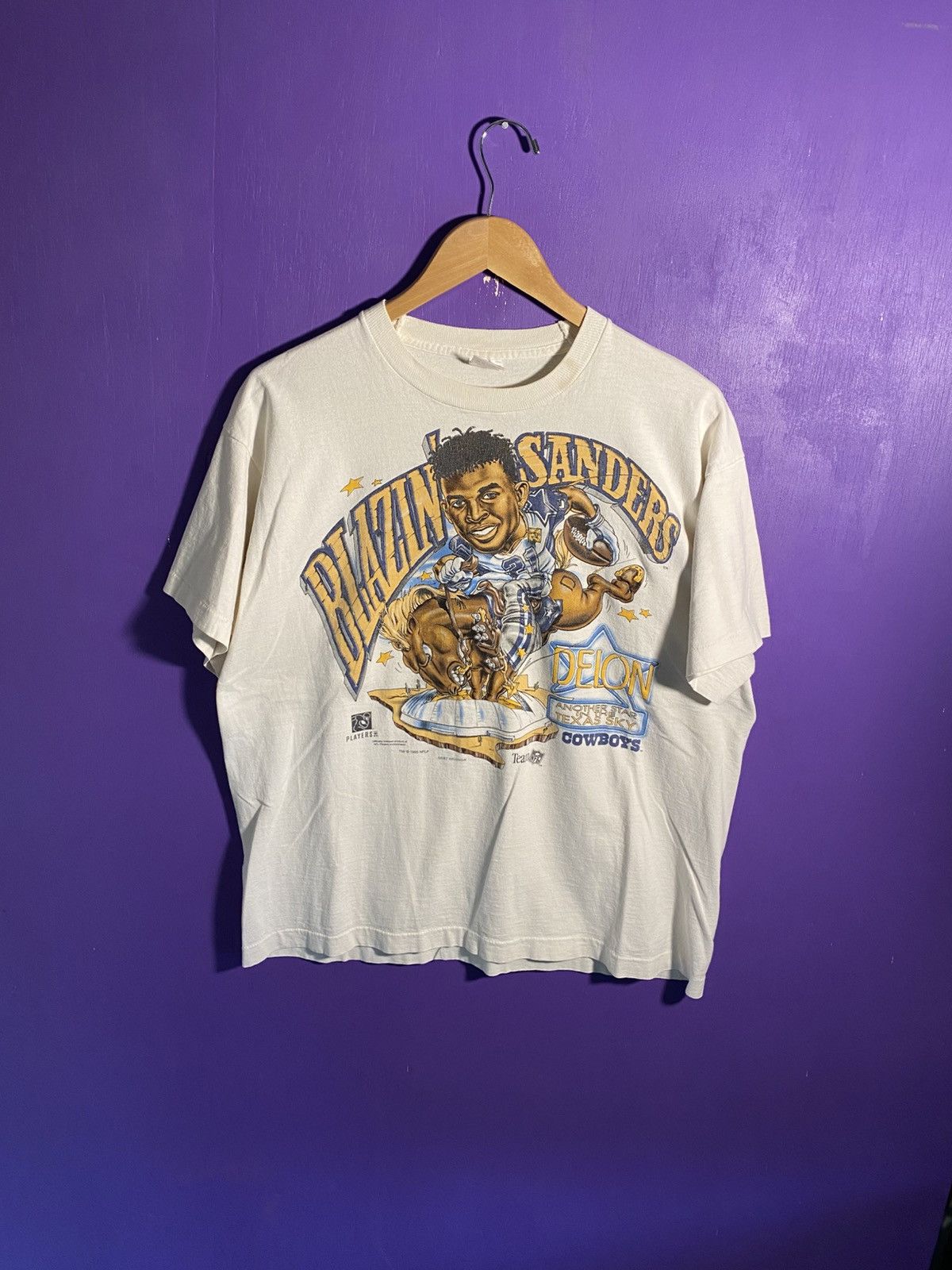NFL Vintage 1995 Dallas cowboys Deion sanders player tee Size US L / EU 52-54 / 3 - 1 Thumbnail