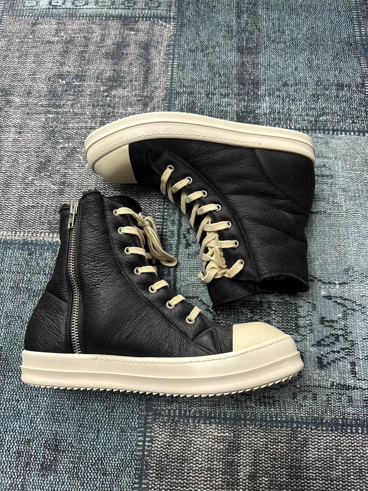 Rick Owens Rick Owens Converse-Style High-Top Leather Shearling 43 Size US 10 / EU 43 - 2 Thumbnail