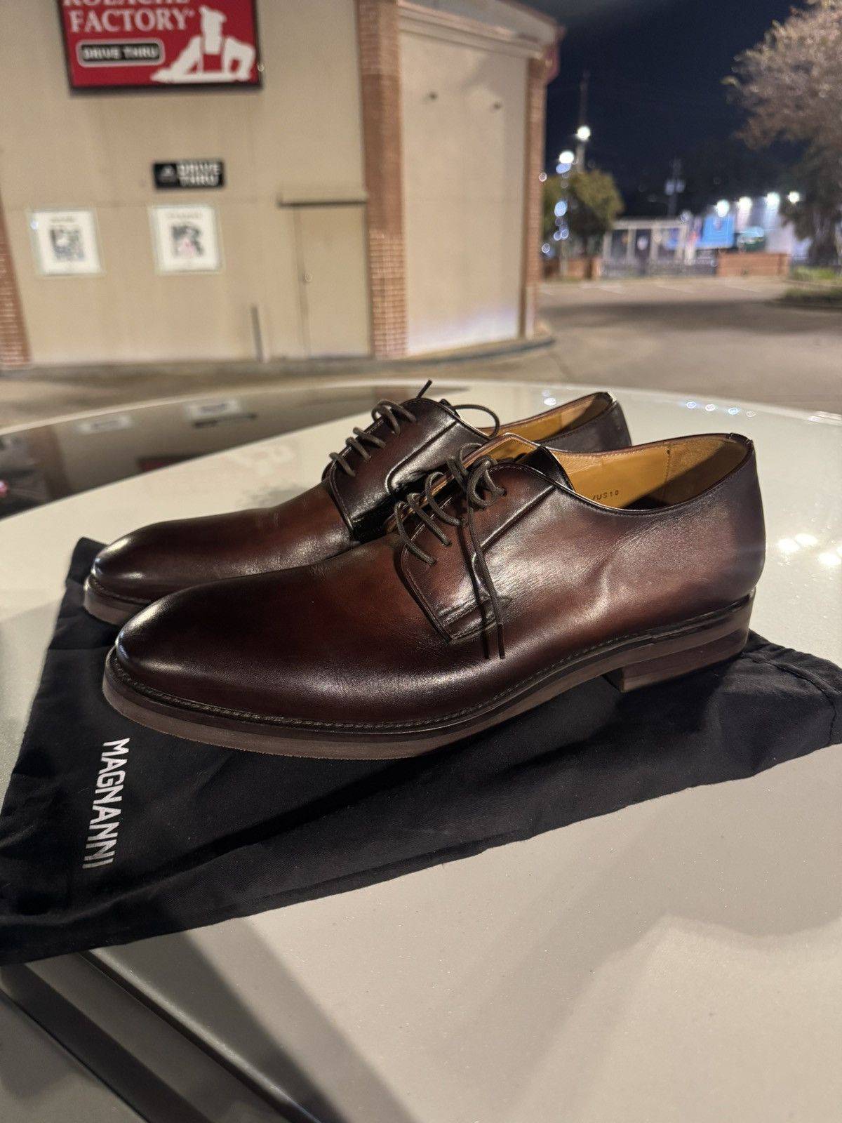 Magnanni Magnanni Men’s Brown Leather Lace-Up Dress Shoes - worn once Size US 10 / EU 43 - 1 Thumbnail