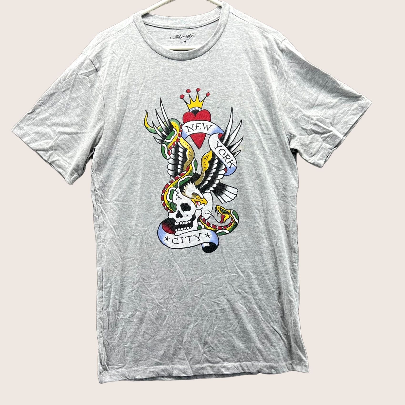 Ed Hardy Ed Hardy Shirt Mens Small Gray Crewneck New York City Skull Heart Logo City Theme Short Sleeve T-Shirt Mens Small Gray All Seasons Vintage: No Size US S / EU 44-46 / 1 - 1 Thumbnail