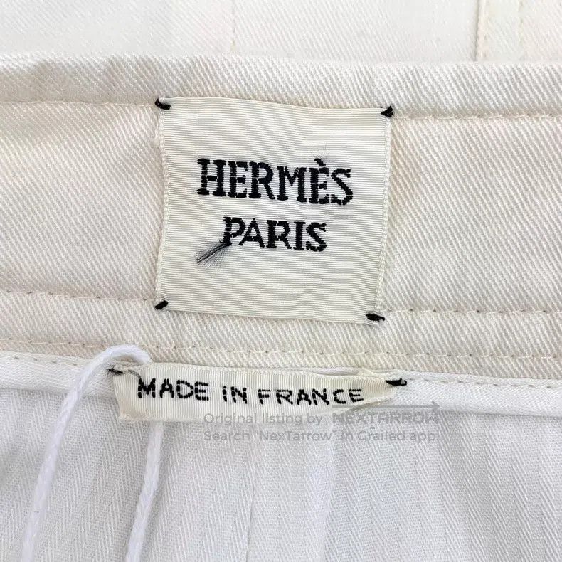Hermes Hermes White Cotton Casual Trousers Size 25" / US 0 / IT 36 - 6 Thumbnail