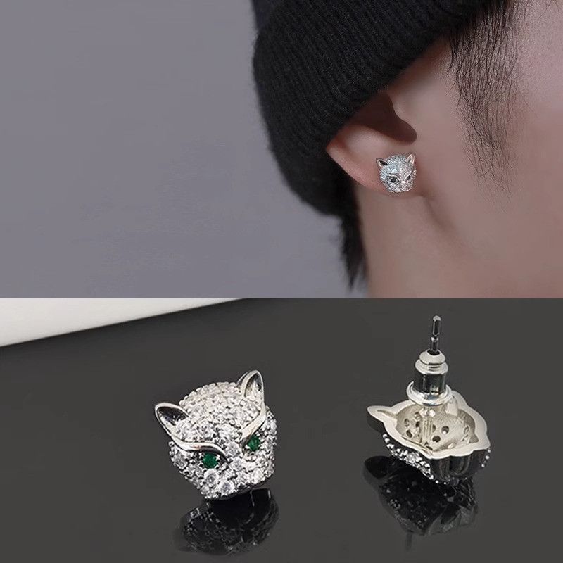 Jewelry × Sterling Silver Leopard Future Earrings One Pairs Chrome Jewelry Size ONE SIZE - 1 Thumbnail