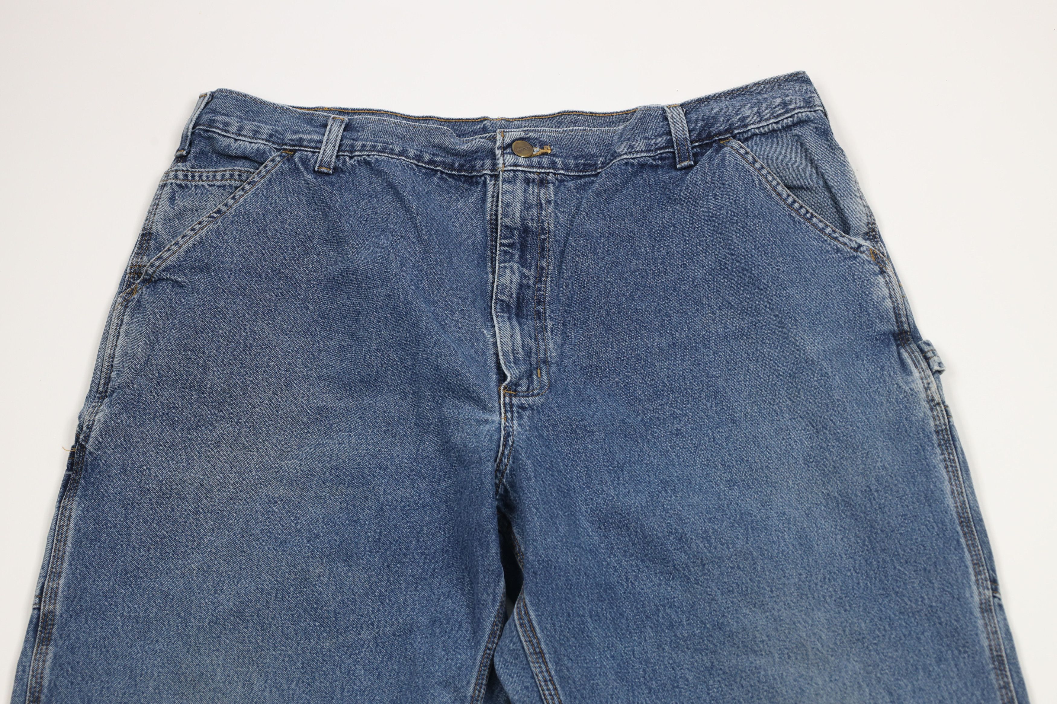 Carhartt × Vintage Vintage Carhartt Spell Wide Leg Dungaree Denim Jeans Blue Size US 38 / EU 54 - 2 Thumbnail