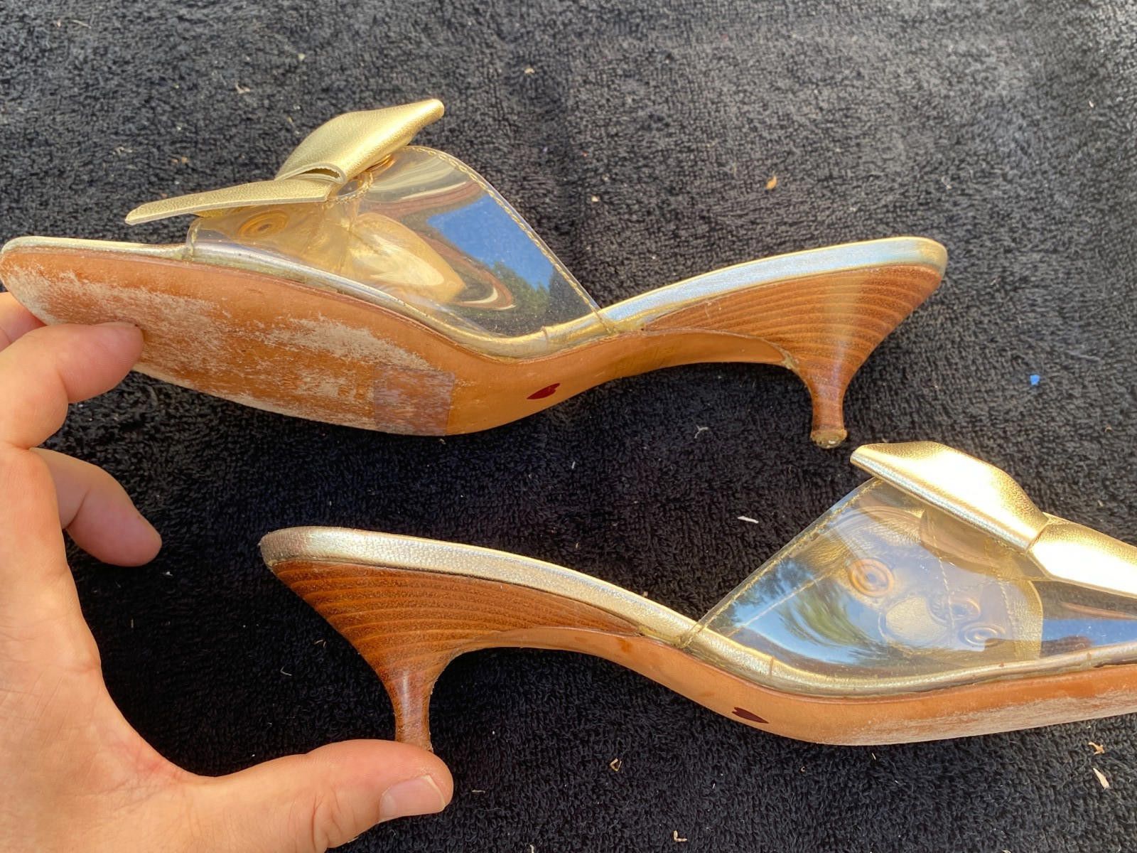 Moschino Moschino Gold Bow Slip-On Sandals Women's Size 38.5/8 (S634) Size US 8 / IT 38 - 3 Thumbnail