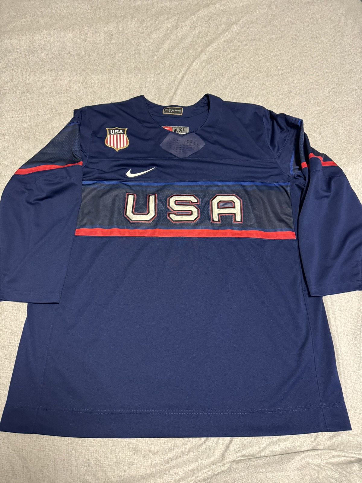 Image of Nike Air Size Xxl Usa Hockey Jersey 2022 Olympic Navy Away, Men's