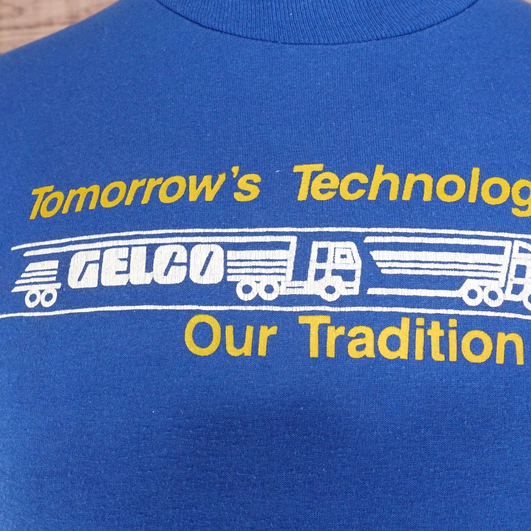Russell Athletic VINTAGE RUSSELL ATHLETIC GELCO TRUCKING T-SHIRT M BLUE SINGLE STITCH 90s UNISEX Size US M / EU 48-50 / 2 - 2 Thumbnail
