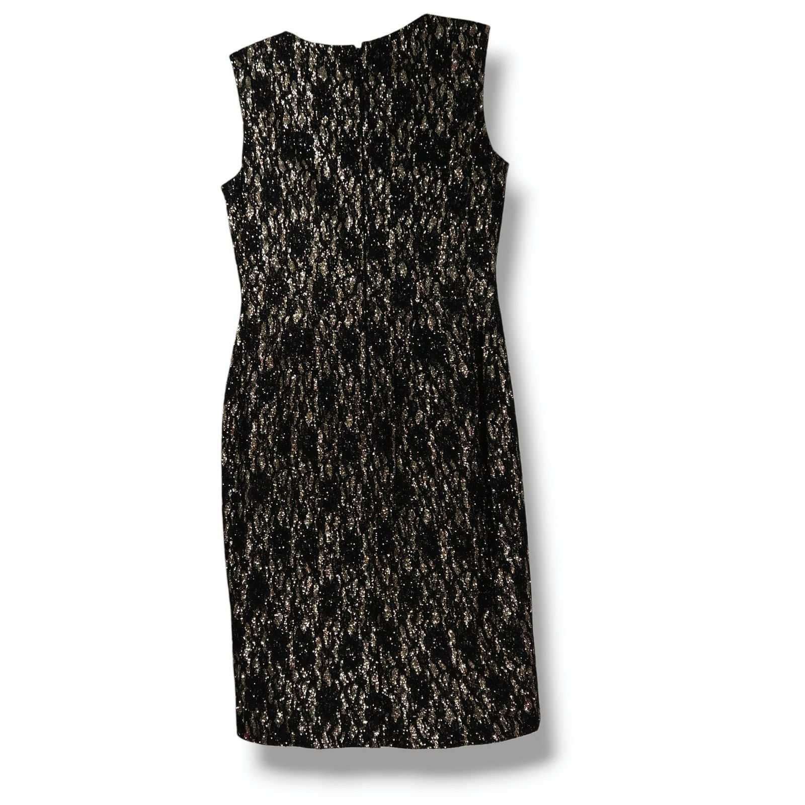 Other Tahari Arthur Levine Gold Black Lace Sheath Dress 2P Petite Size XS / US 0-2 / IT 36-38 - 2 Thumbnail