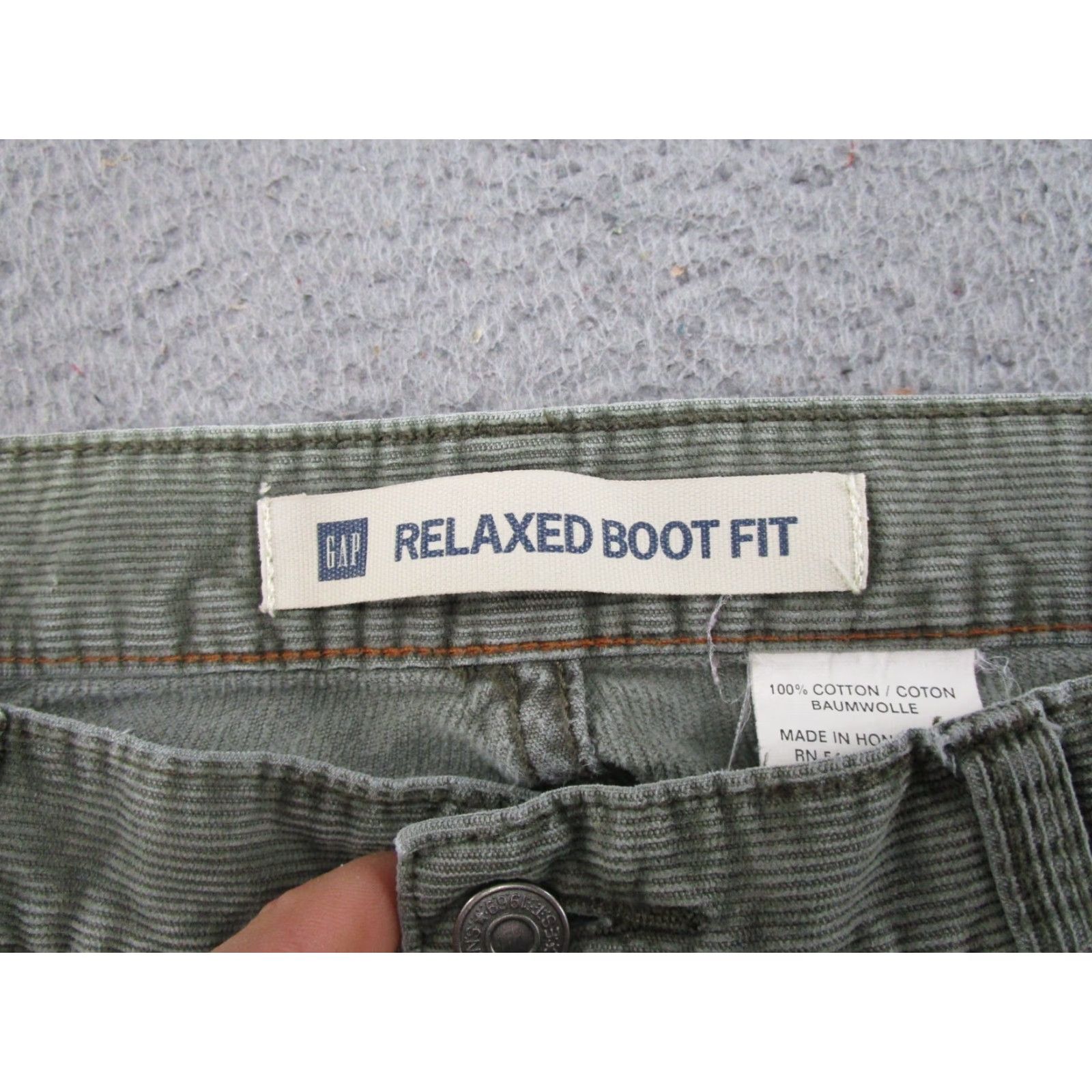 Gap VINTAGE Gap Relaxed Boot Fit Corduroy Pants Baggy 90s y2k Wide Leg Green 35x30 Size US 35 - 4 Thumbnail