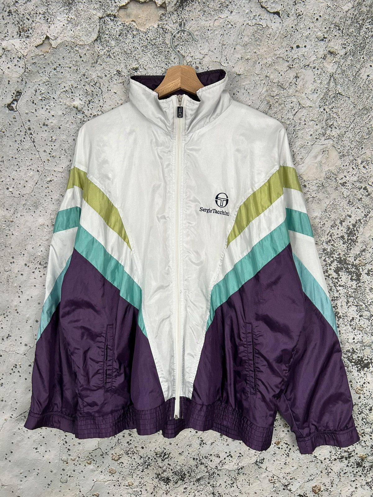 Sergio Tacchini Vintage Sergio Tacchini 90s Light Nylon Jacket Football Rare Size US L / EU 52-54 / 3 - 1 Thumbnail