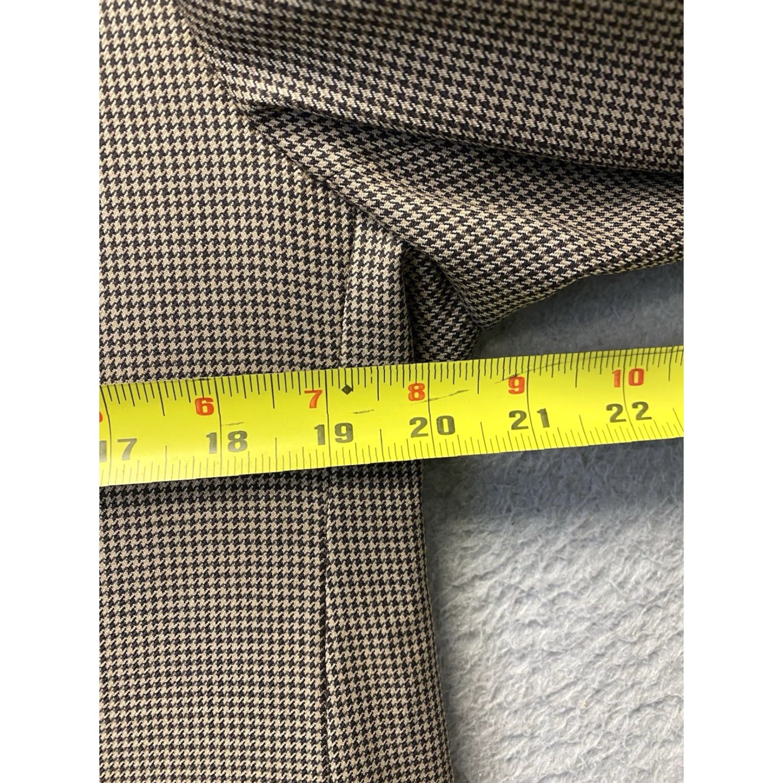 Ralph Lauren VINTAGE Ralph Lauren Blazer Jacket 40R Houndstooth Wool Men Regular 3-Button Notch Lapel Brown/Blue Label Mens Size 40R - 4 Thumbnail