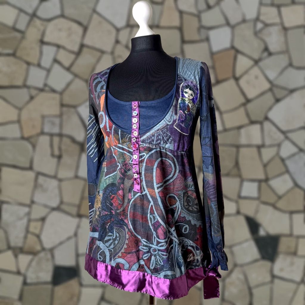 Desigual Desigual Shirt Tunic M Womens Multicoloured Long Sleeve Top Shirt Womens M Desigual Tunic Size M / US 6-8 / IT 42-44 - 1 Thumbnail