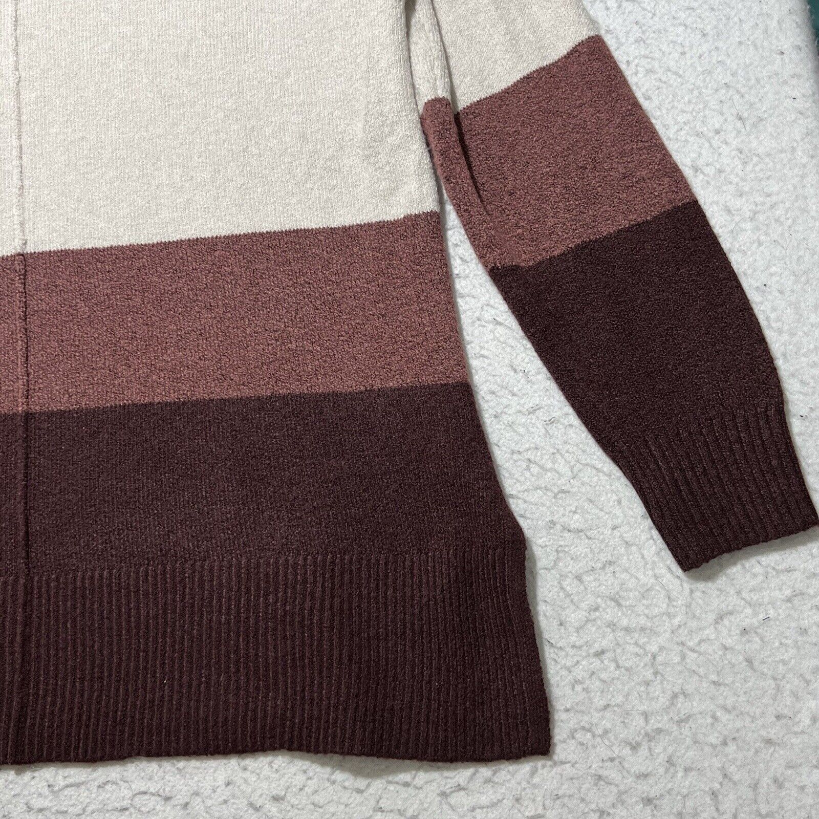 Other a.n.a Crewneck Sweater Burgundy Colorblock Pullover Size L / US 10 / IT 46 - 6 Thumbnail
