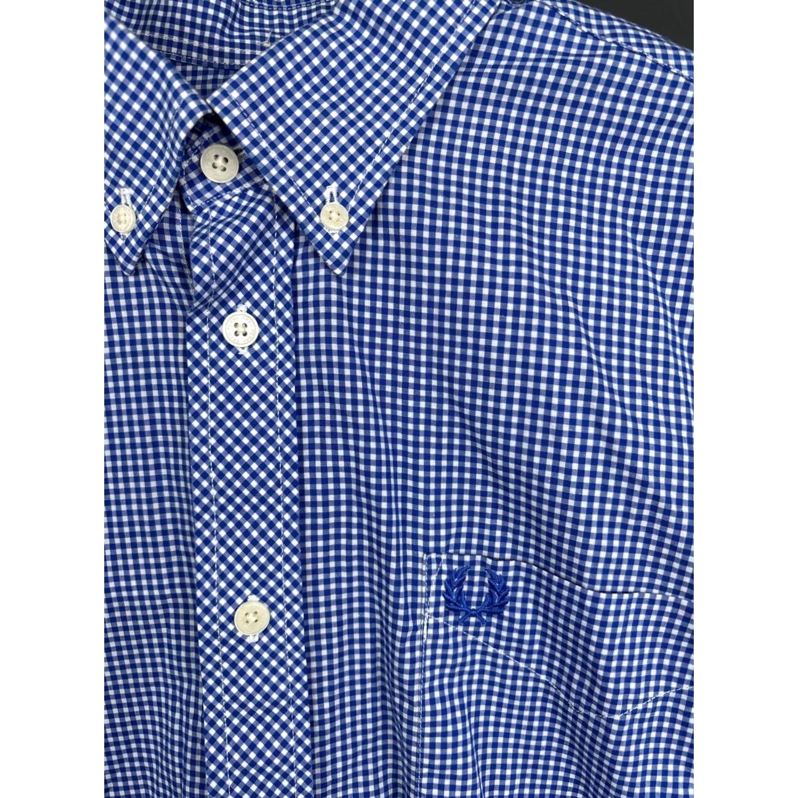 Fred Perry Fred Perry Men Button Down Shirt Blue Cotton Long Sleeve Size M Size US M / EU 48-50 / 2 - 5 Thumbnail