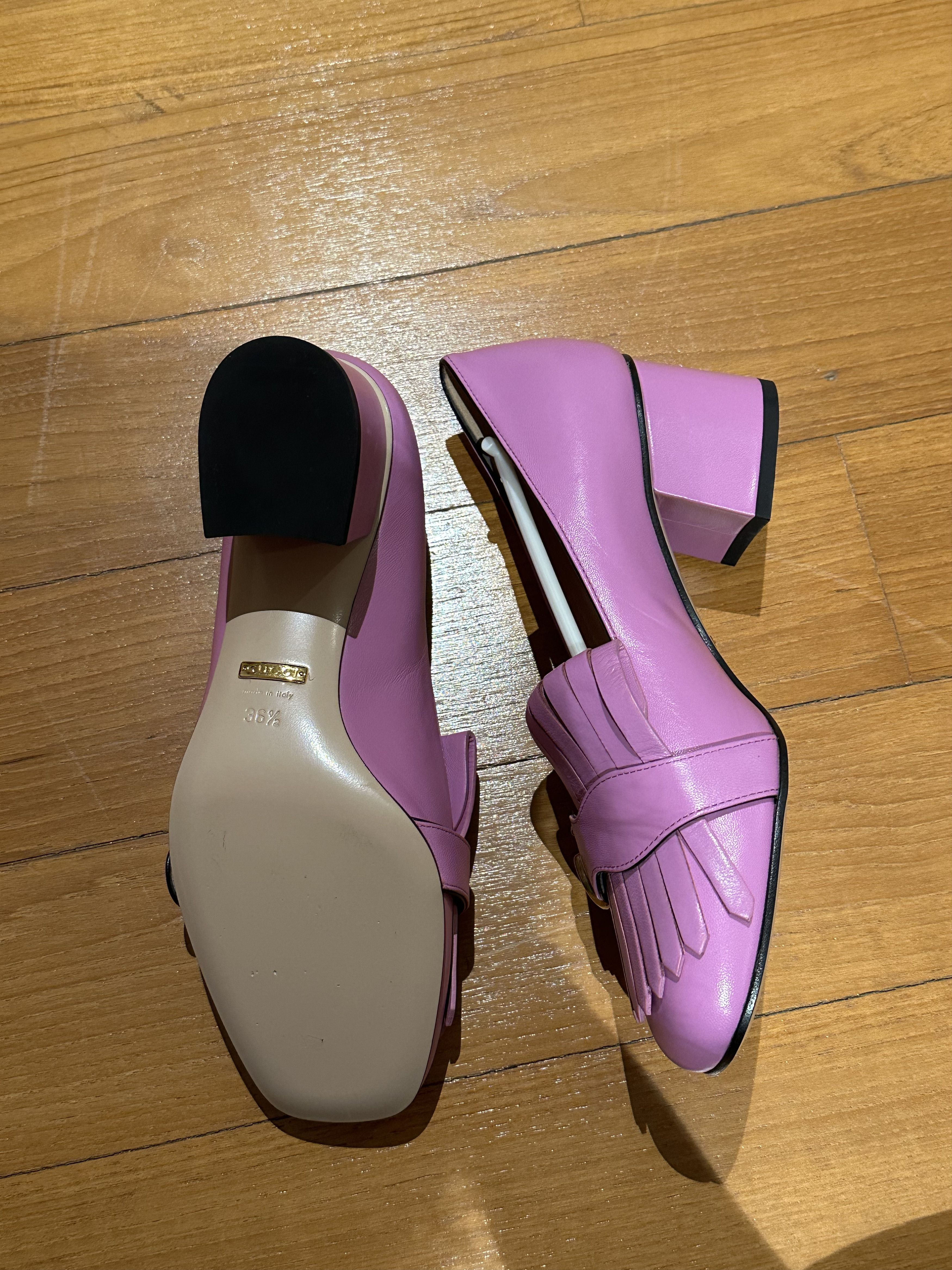 Gucci GUCCI leather GG Marmont Fringe Loafer Pumps Size US 6.5 / IT 36.5 - 2 Thumbnail