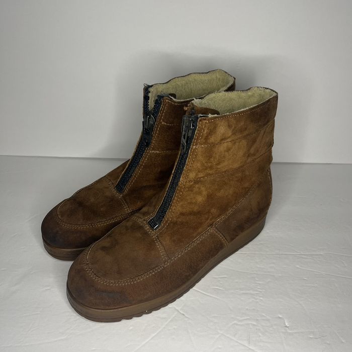 Vintage Vintage 70s Hush Puppies Brown Suede Leather Sherpa Boots