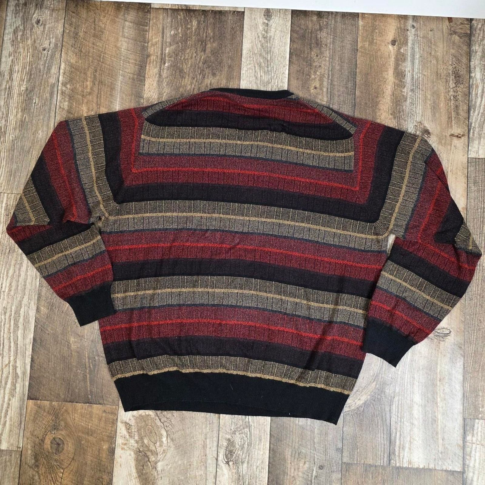 Dockers Vintage Striped Knit Sweater XXL Tall Earth Tone 90s Grandpa Size US XL / EU 56 / 4 - 3 Thumbnail