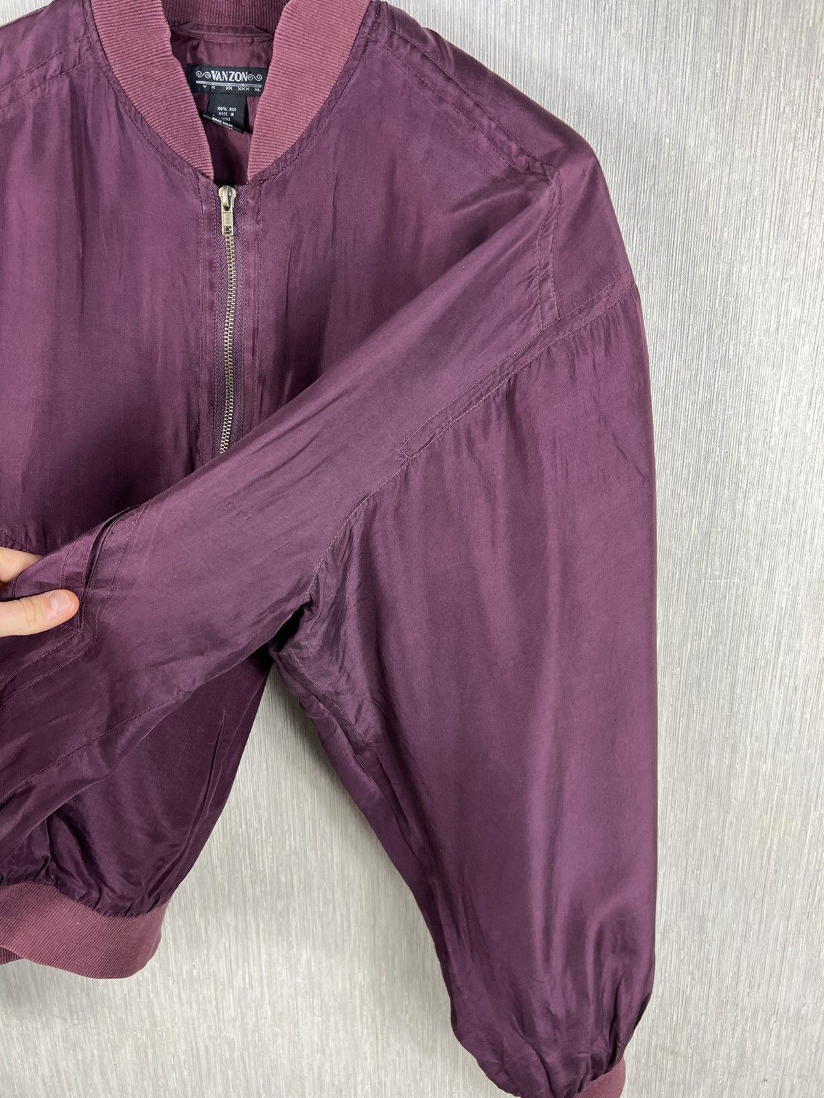 Japanese Brand Vintage 90s Van Zon 100% silk bomber zip jacket y2k japanese Size US M / EU 48-50 / 2 - 11 Thumbnail