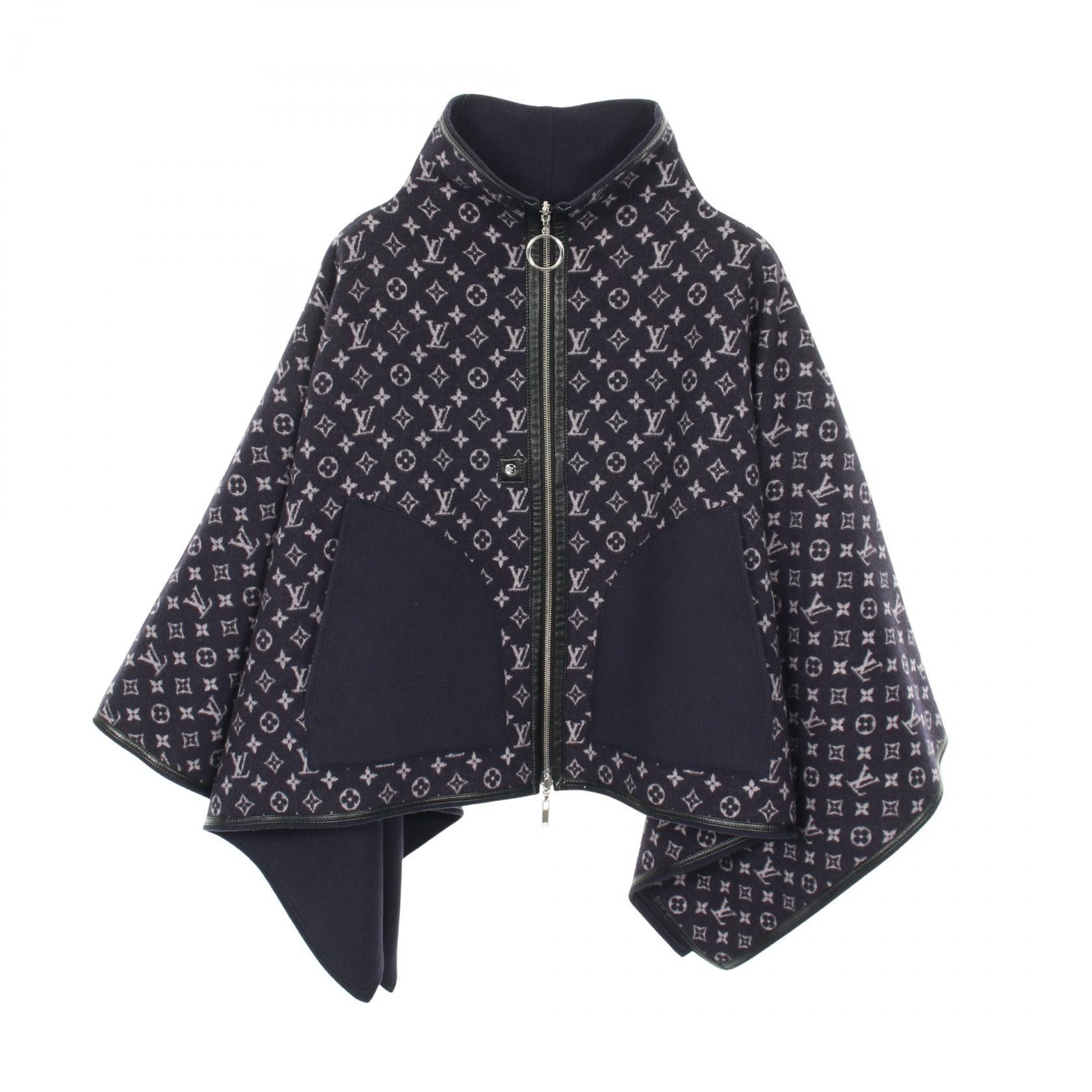 Louis Vuitton Louis Vuitton Louis Vuitton Monogram Wool Poncho Textile Outerwear DUTY FREE for USA Size ONE SIZE - 1 Thumbnail