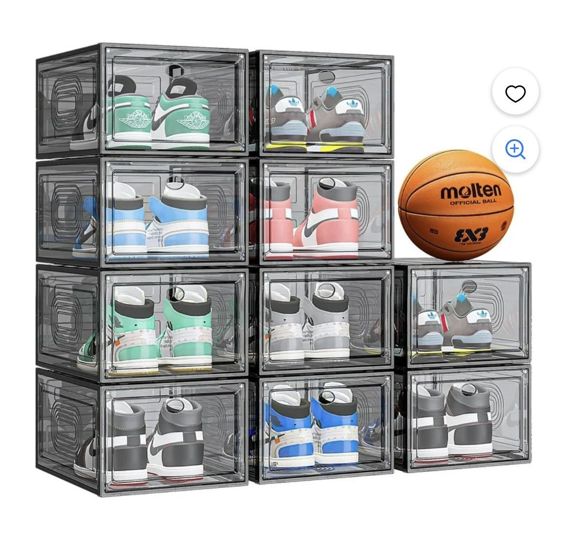 Designer heavy duty shoe containers-pack of 10 Size ONE SIZE - 1 Thumbnail