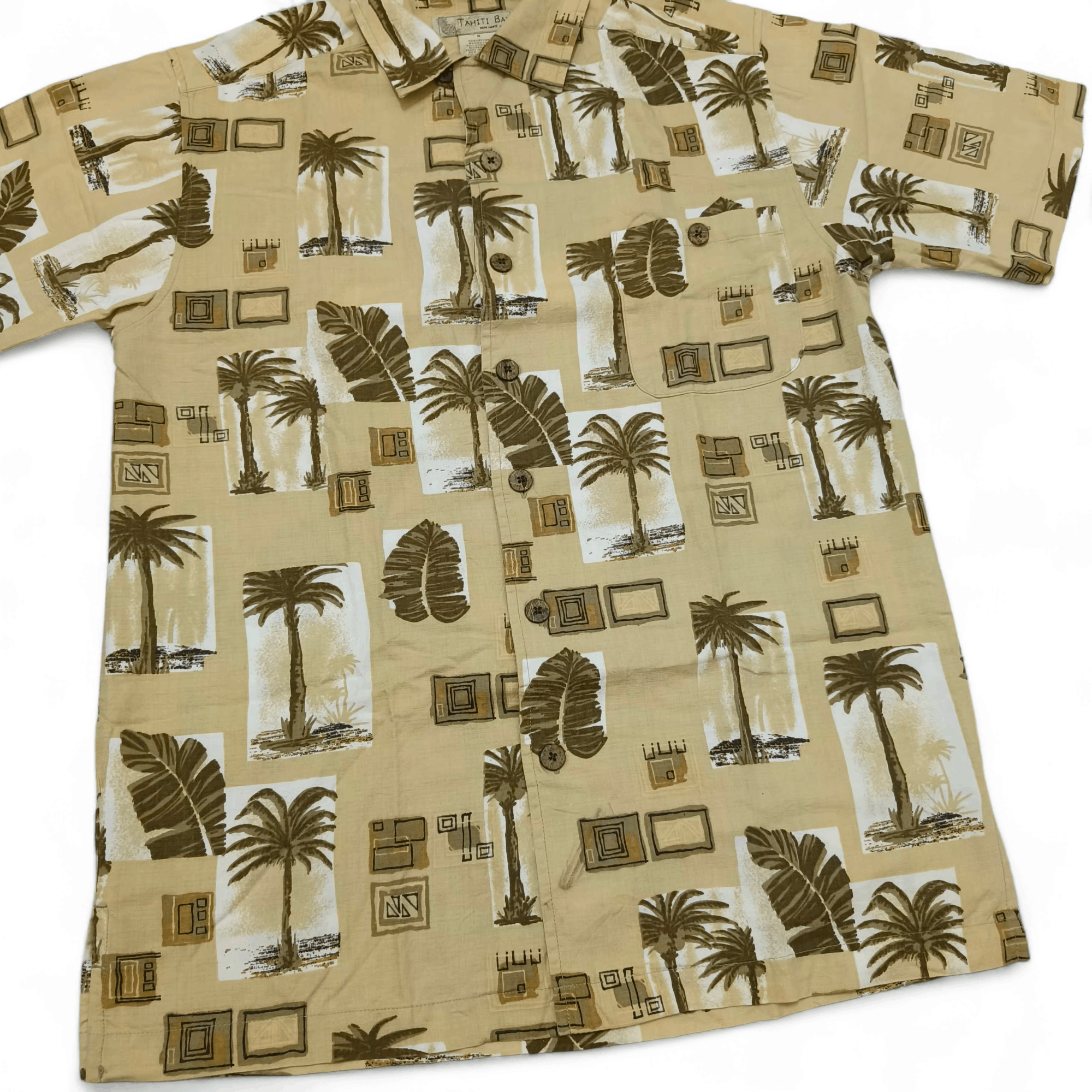 Vintage Vintage 90s Tahiti Bay Floral Coconut Palm Tree Aloha Shirt Size US S / EU 44-46 / 1 - 2 Thumbnail