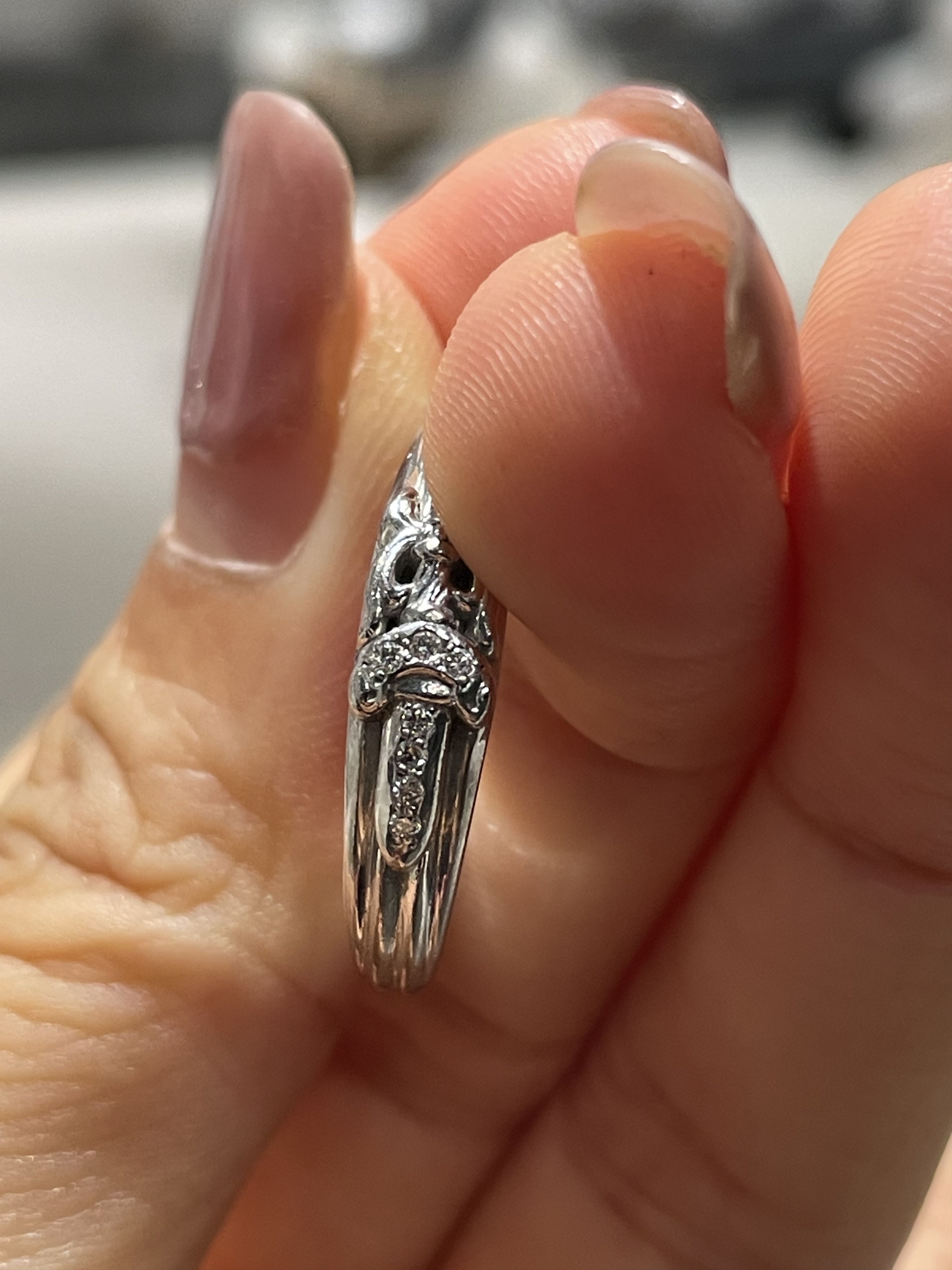 Chrome Hearts Chrome Hearts 18K White Gold Diamonds Baby Dagger Ring Size ONE SIZE - 5 Thumbnail