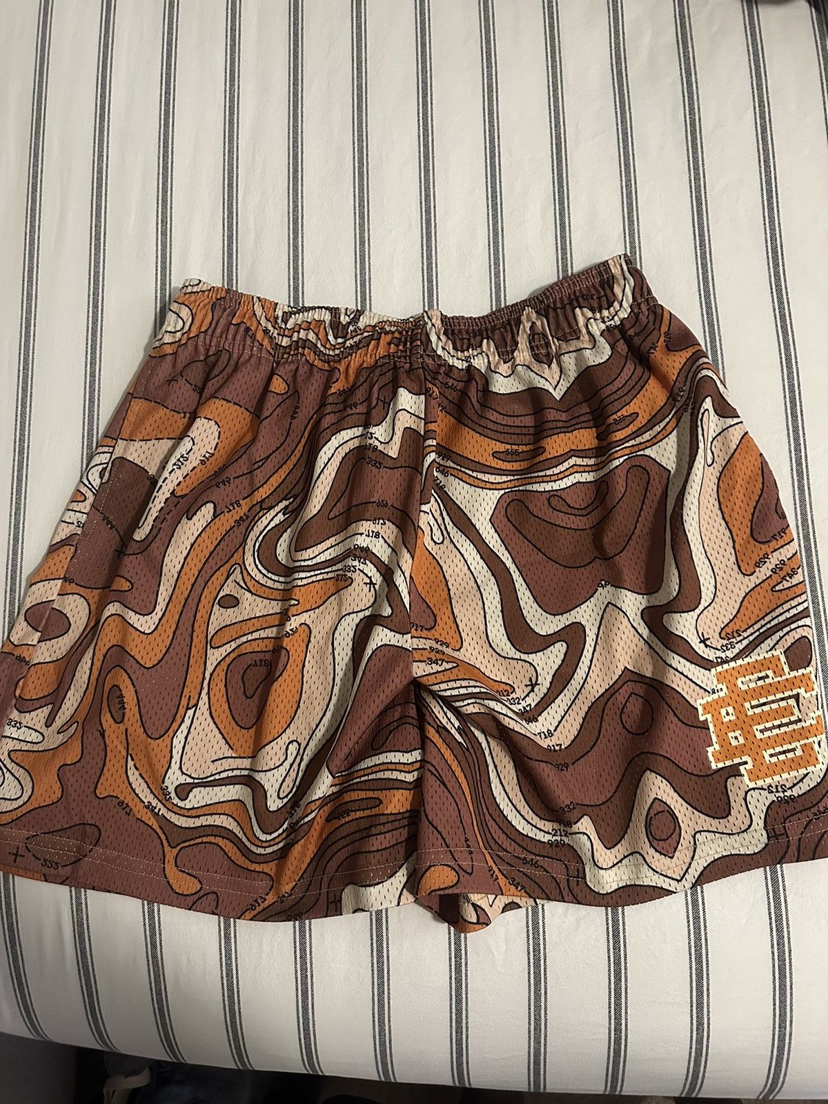 image of Eric Emanuel Brown Camo Shorts, Men's (Size 38)