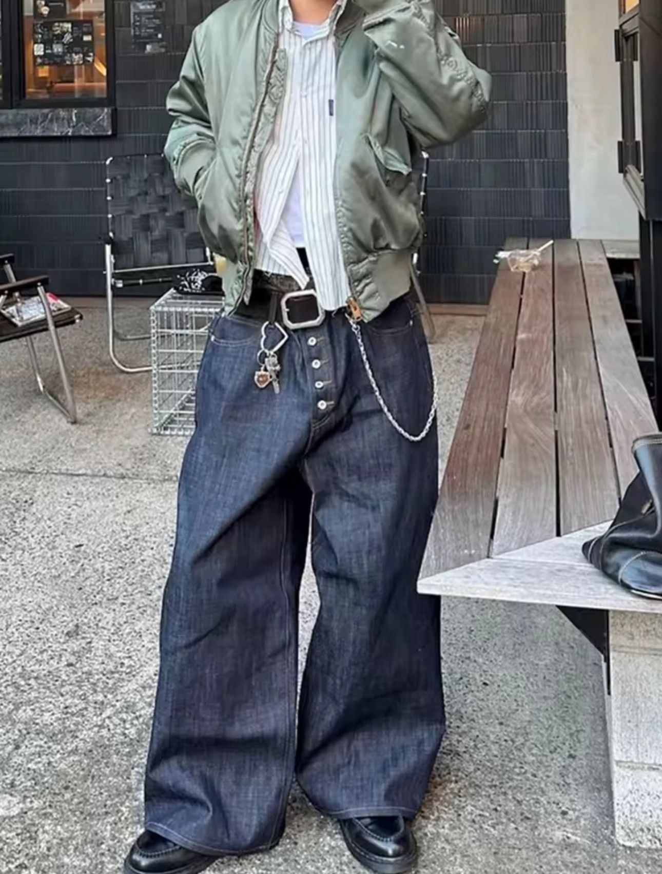 Other High Street Washed Black Straight Vintage Retro Style Jeans Size US 34 / EU 50 - 2 Thumbnail