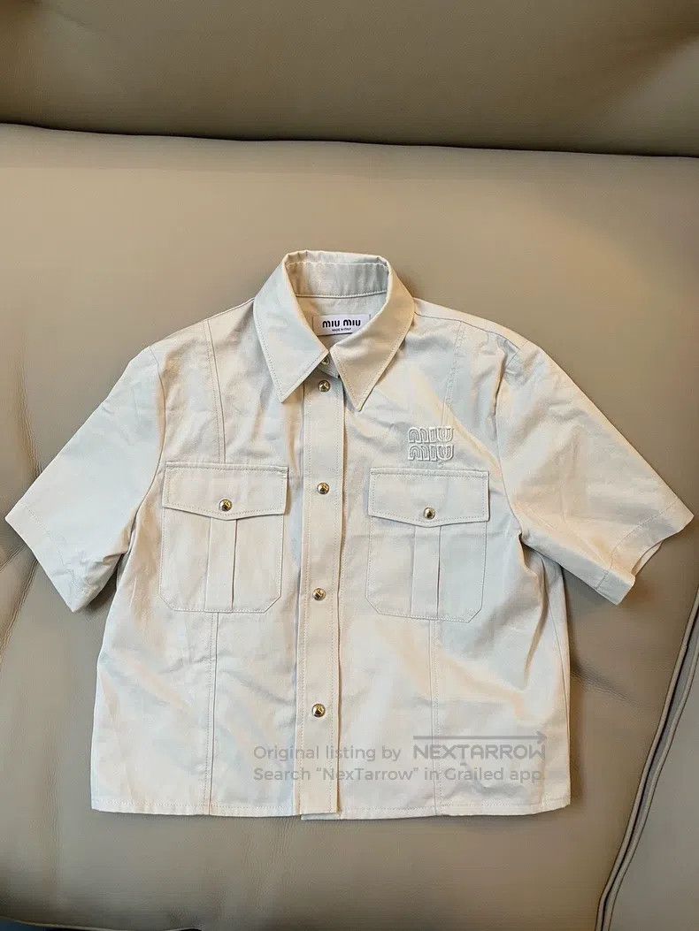 Miu Miu Miu Miu Size S Color lapel fit single-breasted short sleeve Size S / US 4 / IT 40 - 1 Thumbnail